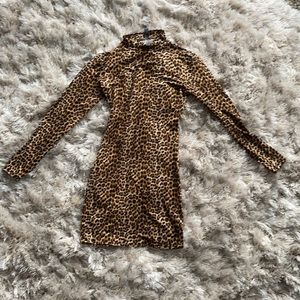 Cheetah print long sleeve dress